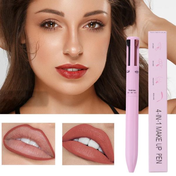 4 In 1 Waterproof Makeup Pen Eyebrow Pencil Lip Color Liner Highlight Lying Silkworm Eyeliner